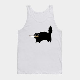 Danger Kitty Funny Black Cat With Knife Tank Top